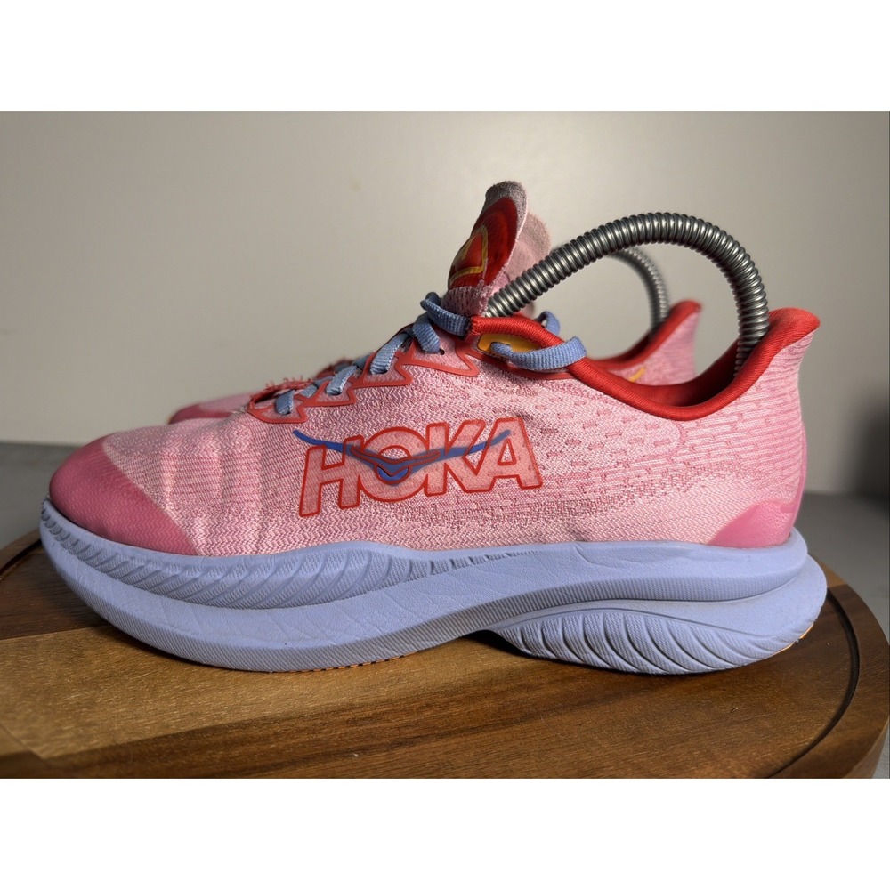 Hoka Kids Mach 6 Peony Cerise Pink Running Sneakers 5.5Y 1147553-PNYC
